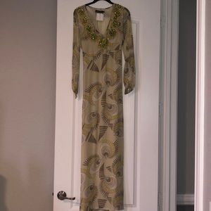 Antik Batik yellow tone Leonore embellished dress